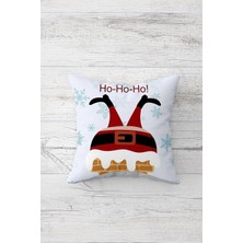 DMR Home Pelangi Baba Yılbaşı Çift Tarafı Baskılı Gizli Fermuarlı Yastık Kılıfı Kırlent Koltuk Yastık Kılıfı, Beyaz-Mavi-Kırmızı 45 x 45