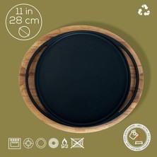 DMR Home Döküm Çap 28 Pizza Tavası Ahşap Altlı - Lv As 121