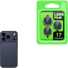 DMR Home 17 Pro Max ile Uyumlu Kamera Lens Koruma Cl-07 Görüş Açısını Bozmayan Yüksek Çözünürlüklü Premium Kamera Lens Koruma Açık Mavi