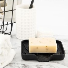 DMR Home Silikon Mutfak, Banyo Su Giderli Vantuzlu Esnek Sabunluk Beyaz Renk