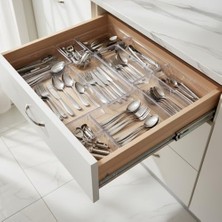 DMR Home 5 Parça Kırılmaz Akrilik Çekmece Içi Düzenleyici Seti – Şeffaf Çok Amaçlı Mutfak Kaşıklık, Banyo Makyaj ve Ofis Masaüstü Organizer Kutusu