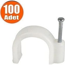 DMR Home Çivili Kablo Tutucu, Kroşe Beyaz, 100 Adet (6 No)
