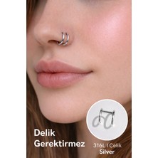 Sacce Scarves & Accessories Delik Gerektirmeyen Fake Piercing Halka – Burun Kulak Dudak Uyumlu 316 L Çelik