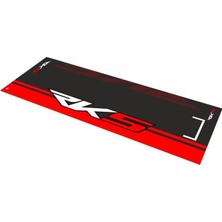 Gogo Premium Rks Uyumlu Siyah - Kırmızı Desenli 80 x 220 cm Kaydırmaz Motosiklet Halısı