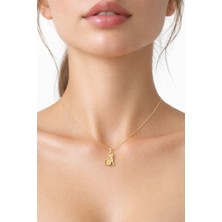 Atalya Accessory Zirkon Taşlı Kedi Figürlü Minimalist Kadın Çelik Kolye - Kararmaz