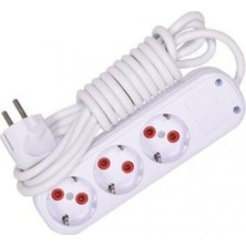 DMR Home Önder 3'lü Topraklı Grup Priz 2 Metre Uzunlukta Anahtarsız Kullanım