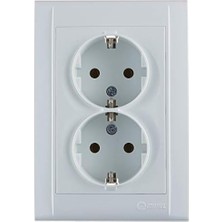 DMR Home Defne Ikili Toprakli Priz, Beyaz