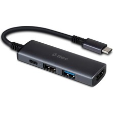 DMR Home 4 Girişli Usb-C Hub/çoklayıcı Usb-C 100W Pd 3.0 + 4K HDMI + Usb-A 3.2 + Usb-A 2.0 ( Uyumlu)