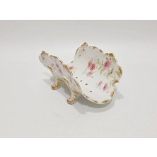 Gda Çiçek Desenli Porselen Kuşkonmaz Sunum Tabağı 22,5X13X10,5CM