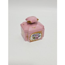 Couleuvre Limoges Çiçek Desenli Porselen Takı Kutusu 9X9X10CM