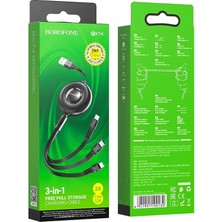 DMR Home 3in1 USB 17 ile Uyumlu Şarj Kablosu – Type-C, Lightning, Micro USB Çoklu Şarj Kablosu, 2A Hızlı Şarj, 1 Metre, Tpe Kaplama, Aynı Anda 3 Cihaz Şarj Etme | BX74