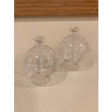 Plus Home Kandil 2'li Üfleme Cam Şeffaf Kandil Yağı Ile Beraber Yükseklik 10 cm Çap 5 cm
