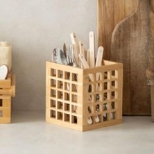 DMR Home Mutfak Bambu Kare Modern Tasarımlı Kare Kaşıklık 131315 cm