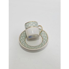 Hasyılmaz Raynoud Limoges Yeşil Detaylı Kahve Fincan Takımı