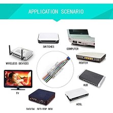 DMR Home 4381 Yeni Nesil Delikli Cat6 RJ45 Konnektör Utp (100 Adet)