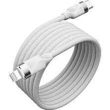 DMR Home Örgülü Mıknatıslı 27W Type-C To Lightning ile Uyumlu 1mt Data ve Şarj Kablosu Spk-13
