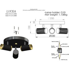 DMR Home Vıtale 3 Lu Siyah-Antık Lak Plafonyer 3XGU10