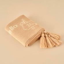 DMR Home Hayvan BASKILI%100 Akrilik Battaniye, Bej, 100X120 cm