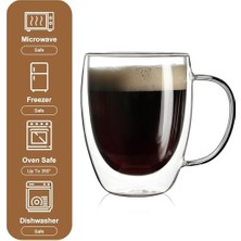 DMR Home 350ML Çift Katmanlı Kulplu Cam Bardak