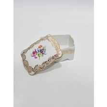 Limoges Çiçek Figürlü Mini Porselen Sandık