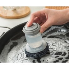 DMR Home Saplı Çelik Hasır Deterjan Hazneli Sünger Top – Paslanmaz Bulaşık Teli, Ergonomik Tutma Saplı, Yağ ve Kir Temizleyici Ovma Süngeri