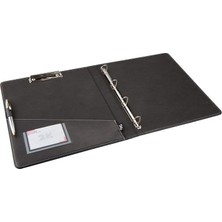 DMR Home 2k 509S Deri, Sekreterlik ve 4 Halka Mekanizmalı Klasör, Siyah, A4