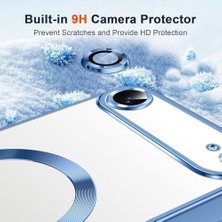 DMR Home 17 Air Şeffaf Manyetik Kılıf (Magsafe Uyumlu) + 2 Temperli Cam – Anti-Sarı, Darbeye Dayanıklı (Sierra Mavi)