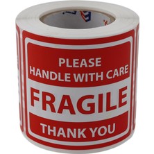 DMR Home Fragile Roll Label 70MM x 80MM 250 Pcs "please Handle With Care Thank You" Coated Stickers