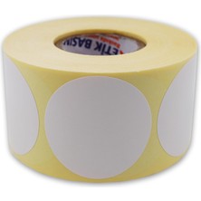 DMR Home Kuşe Etiket 40MM Çap Ruloda 500 Adet 40MM Çapında Baskısız Barkod Yazıcı Etiketi