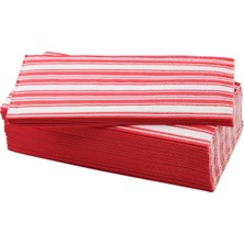 DMR Home Desenli Peçete, Şerit Deseni Kırmızı-Beyaz, 38X38 Cm, 30 Adet