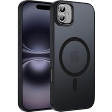 DMR Home Happy 16 Plus Uyumlu Kılıf Kablosuz Şarj Özellikli Arka Tarafı Mat Şeffaf Kenarları Siyah Kılıf (Siyah, IPHONE_16_PLUS)