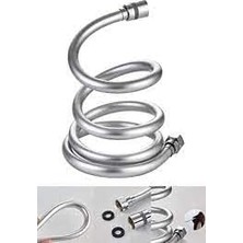 DMR Home Gri Paslanmaz Kopmaz Patlamaz Kaliteli Pvc Duş Hortumu - Yüksek Kaliteli Lüx Duş Spirali - Tüm Duş Setleri/duş Başlıkları ile Uyumlu (G1/2) - 150CM