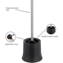 DMR Home Siyah, Tuvalet Fırçası Paslanmaz