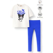 Belya Kids Wear Kız Çocuk Tam Kalıp Üst Oversize Altı Taytlı Kur TASARIM20  Alt Üst Takım