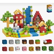 ToyznKidz 100 Parça Manyetik Küp Blok Nehir Evi Temalı Yapı Taşı (2.0 cm)