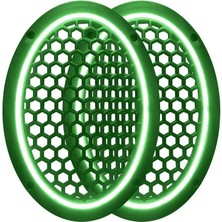 DMR Home Neon Işıklı (6x9) Inç Kaliteli Plastik Hoparlör ve Midrange Kapağı - 2 Adet - Yeşil