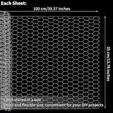 DMR Home Tavuk Teli, Altıgen Tel Ağ, Dış Mekan Pas Önleyici Galvanizli Tavuk Teli Ağı, Tavşan ve Hayvanlar Için Çit Ağı, El Işi Projeleri, Ev Kullanımı ve Bahçe Için 35CMX100CM (Gümüş)