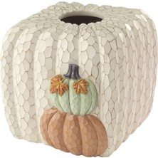 DMR Home - Peçete Kutusu Kapağı, Dayanıklı Reçine Banyo Aksesuarları (Minnettar Yama Koleksiyonu)