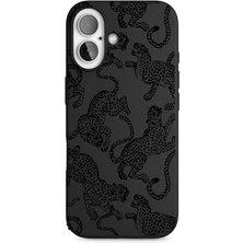 DMR Home IPhone 16 ile Uyumlu Desenli Siyah Telefon Kılıfı - Dayanıklı, Ince ve Hafif Tasarım - Darbeye Dayanıklı Silikon Malzeme - Kamera ve Ekran Koruması (Jaguar)