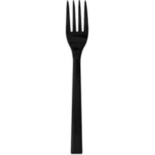 DMR Home Plastik Lüks Çatal-Kaşık- Bıçak 3 Lü Siyah Siyah Set 100 Lü