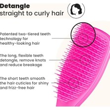 DMR Home Ultimate Der Saç Fırçası | Islak ve Kuru Saçlar Için | Tüm Saç Tiplerini Çözer | Kırılmayı Azaltır, Düğümleri Ortadan Kaldırır | Iki Katmanlı Dişler ve Rahat Sap | Pist Pembesi