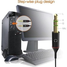 DMR Home Tek Girişli Kulaklığı Bilgisayara Bağlama, Kulaklık ve Mikrofon Ayırıcı, 1 Dişi 2 Ekek 3.5mm Jak Mikrofonlu Kulaklık Ayırıcı, Çevirici