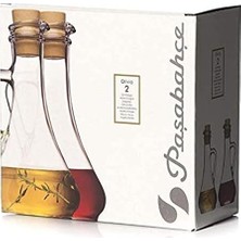 DMR Home 80108-2'LI Set Yağ ve Sirke Şişesi, Plastik Mantarlı, Olivia, Sirke Sürahisi ve Yağ Sürahisi, 2'li Set