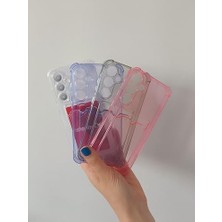 DMR Home Galaxy A35 Kılıf Kartlıklı Köşe Koruma Tasarımlı Renkli Şeffaf G-Kart Kılıf (Şeffaf)