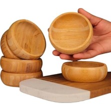 DMR Home 6'lı Doğal Bambu Çerezlik ve Sunum Kasesi – Şık, Sağlıklı ve Dayanıklı