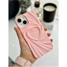 DMR Home 13-14 - 15 ile Uyumlu 3D Mat Kalp Kabartma Desenli Darbe Önleyici Silikon Kılıf