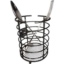 DMR Home Siyah Metal Yuvarlak Kaşıklık