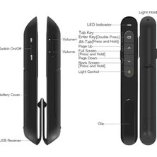 DMR Home Kablosuz Projeksiyon Lazer Sunucusu Sunum Kumandası (Kılıf Hediyeli) Siyah