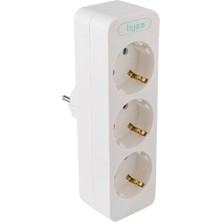 DMR Home Fişli Üçlü Topraklı Priz, Klemensli, Çocuk Korumalı - Beyaz
