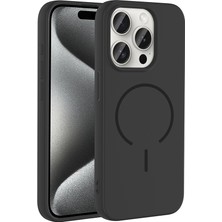 Vardar Aksesuar iPhone 15 Pro Kılıf M-Safe Şarj Özellikli Meta Kapak - Siyah